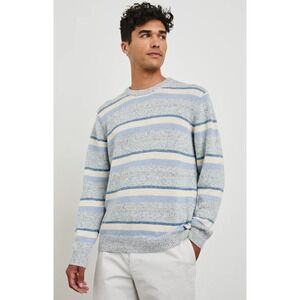 Rails Mens Striped Olsen Crewneck Sweater Blue Cotton Linen Blend Large